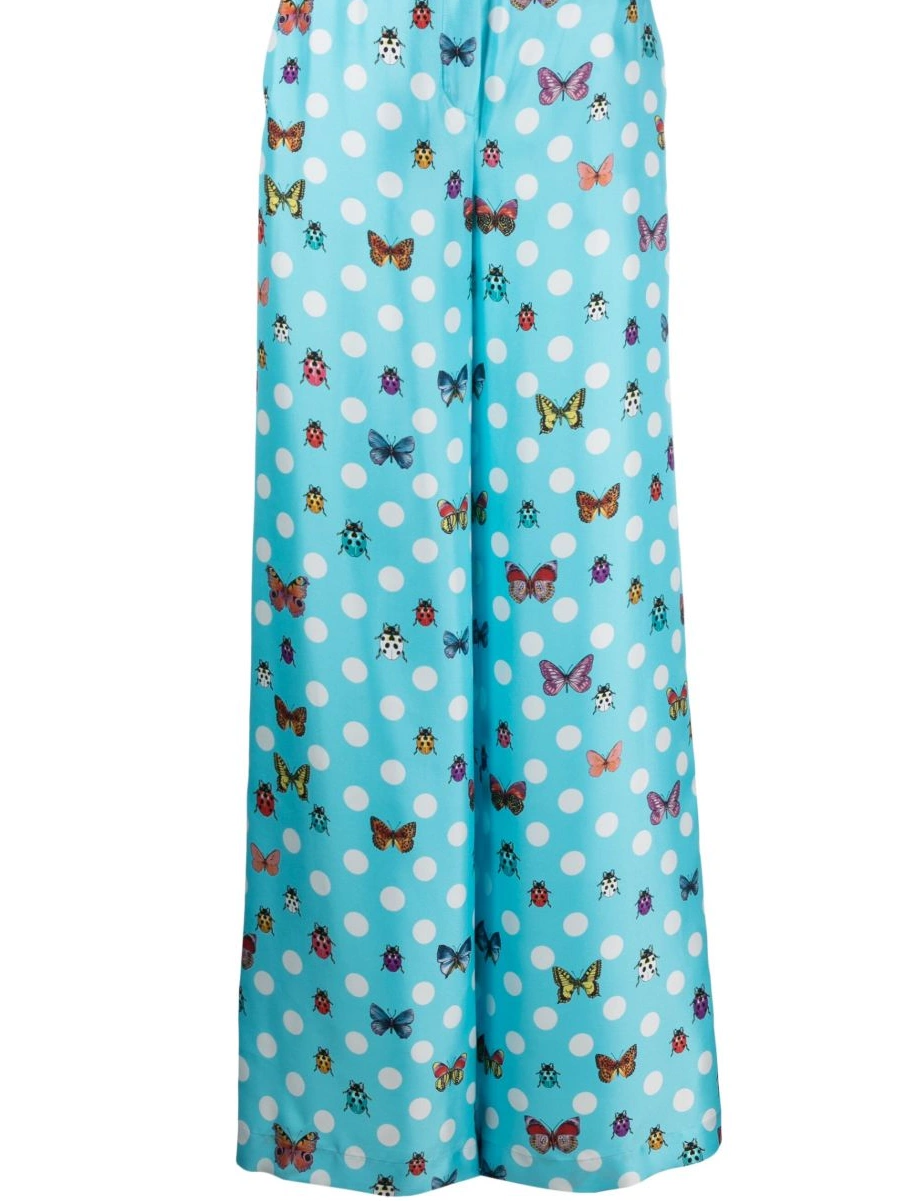 Cheap trousers Butterflies Women Versace silk wide-leg 0425